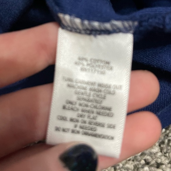 Quacker Factory blue embellished neckline long sleeve shirt M - Picture 2 of 8